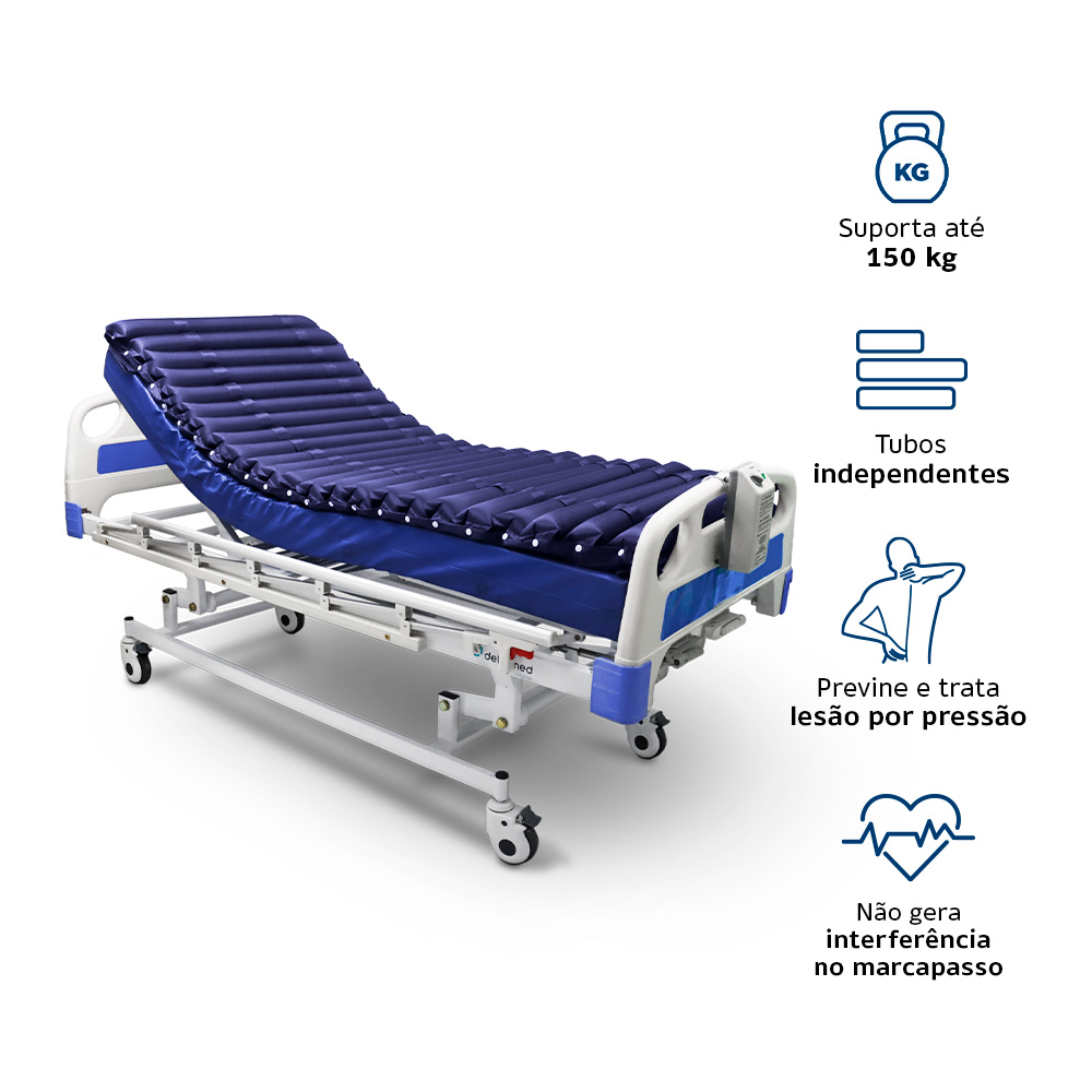 Colchão Pneumático Anti Escaras até 150 Kg Air Tube Dellamed - Imagem 6