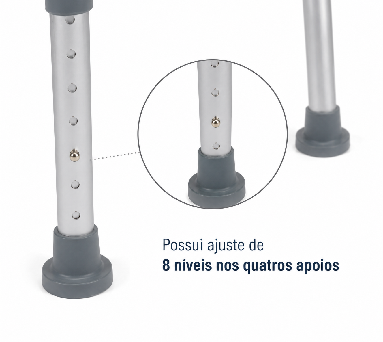 Banco Para Banho Cinza Simples em Alumínio até 135 Kg Hidrolight - Imagem 2