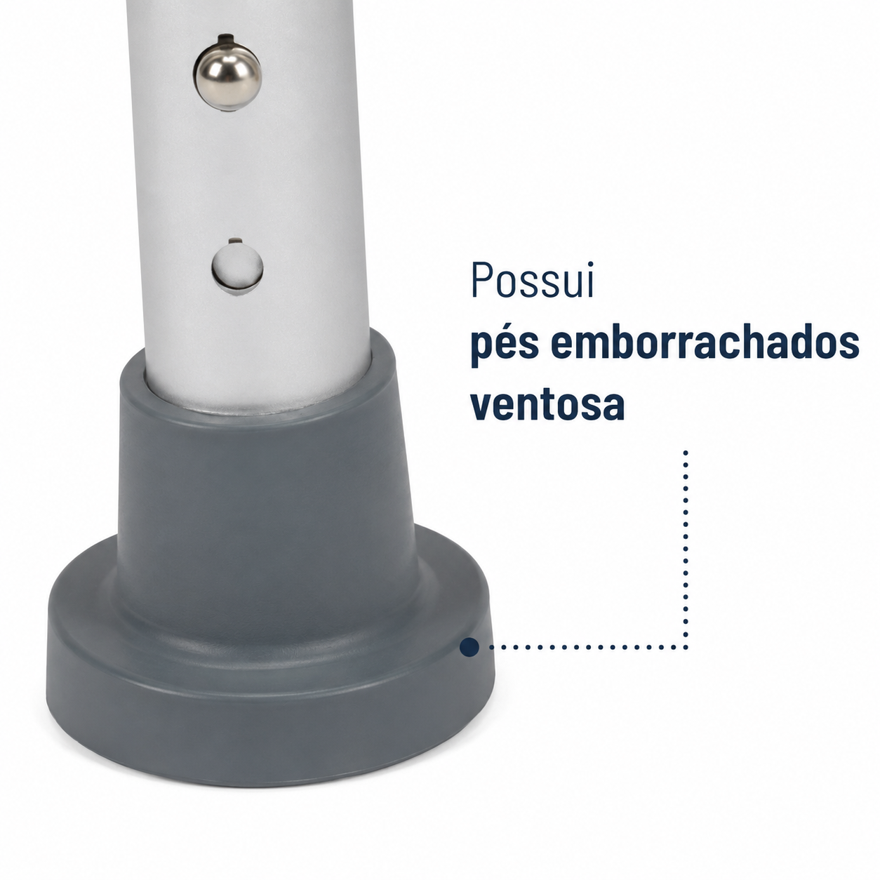 Banco Para Banho Cinza Simples em Alumínio até 135 Kg Hidrolight - Imagem 3