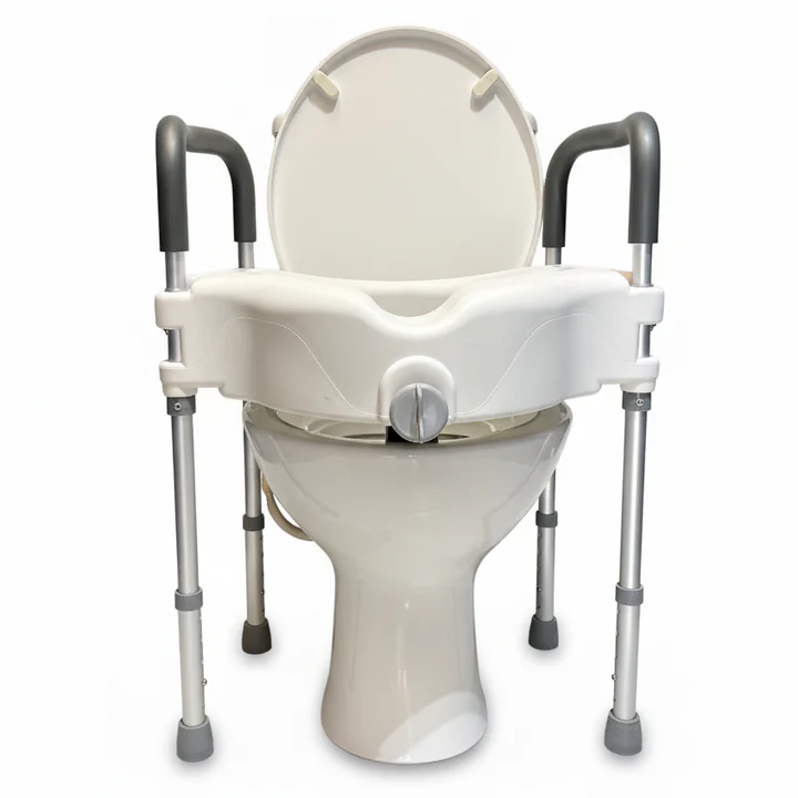 Assento Sanitário Elevado com Barra de Apoio Alumínio - Supermedy - Imagem 5